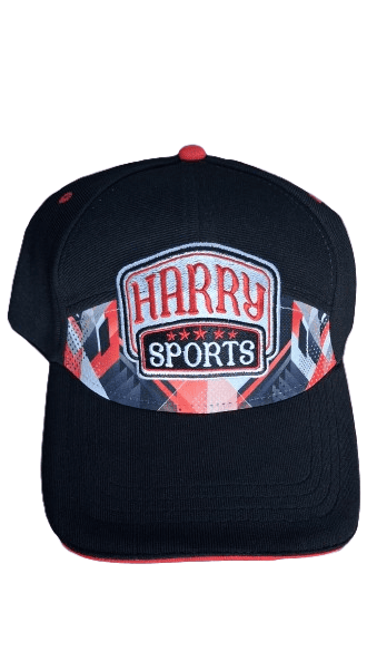 Mens Sports Cap (Black-Red)